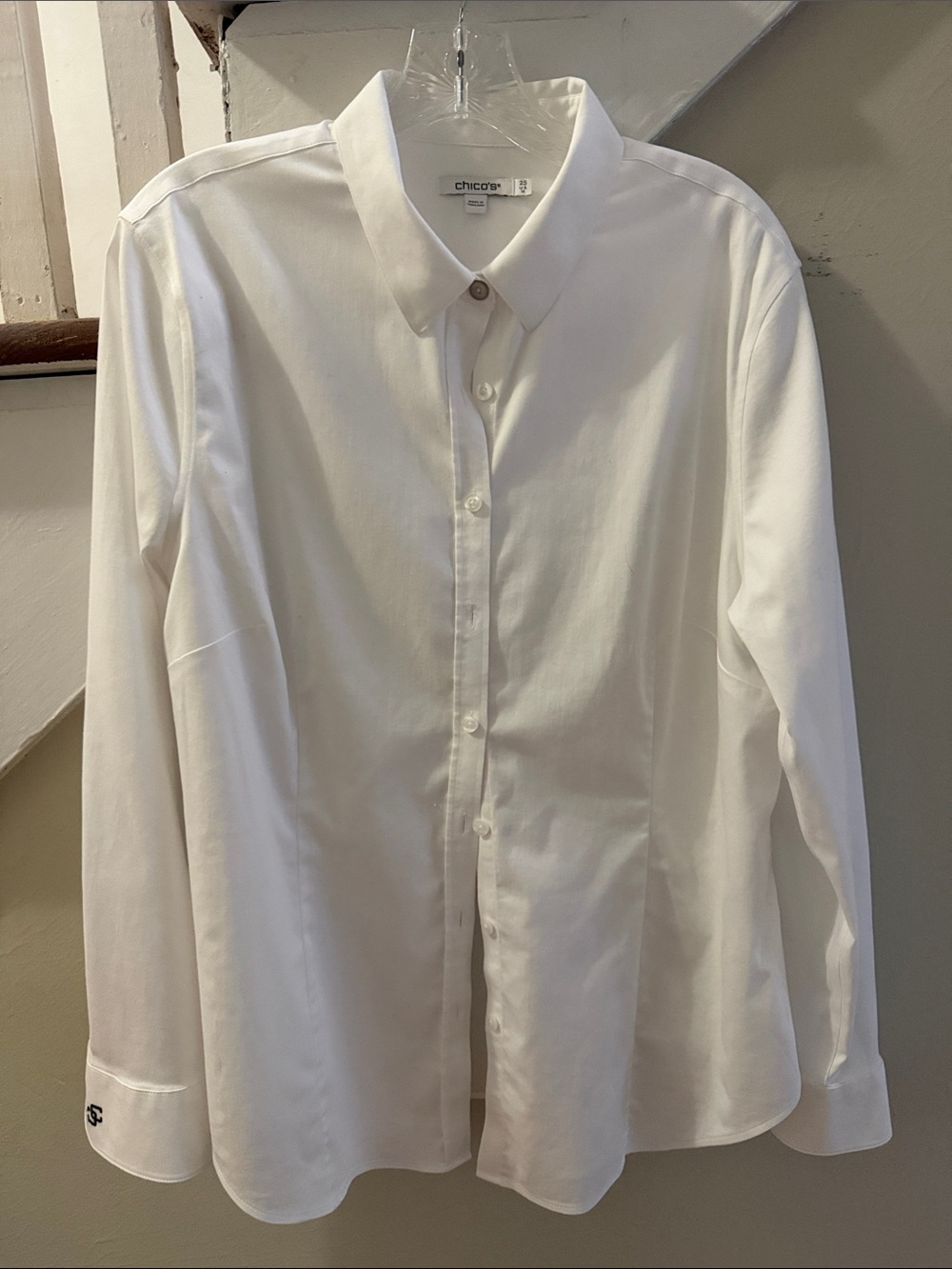 Chico's Classic White Button-Down Dress Shirt